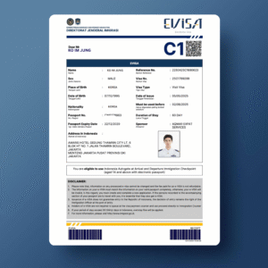 C1 INDONESIAN TOURIST VISA